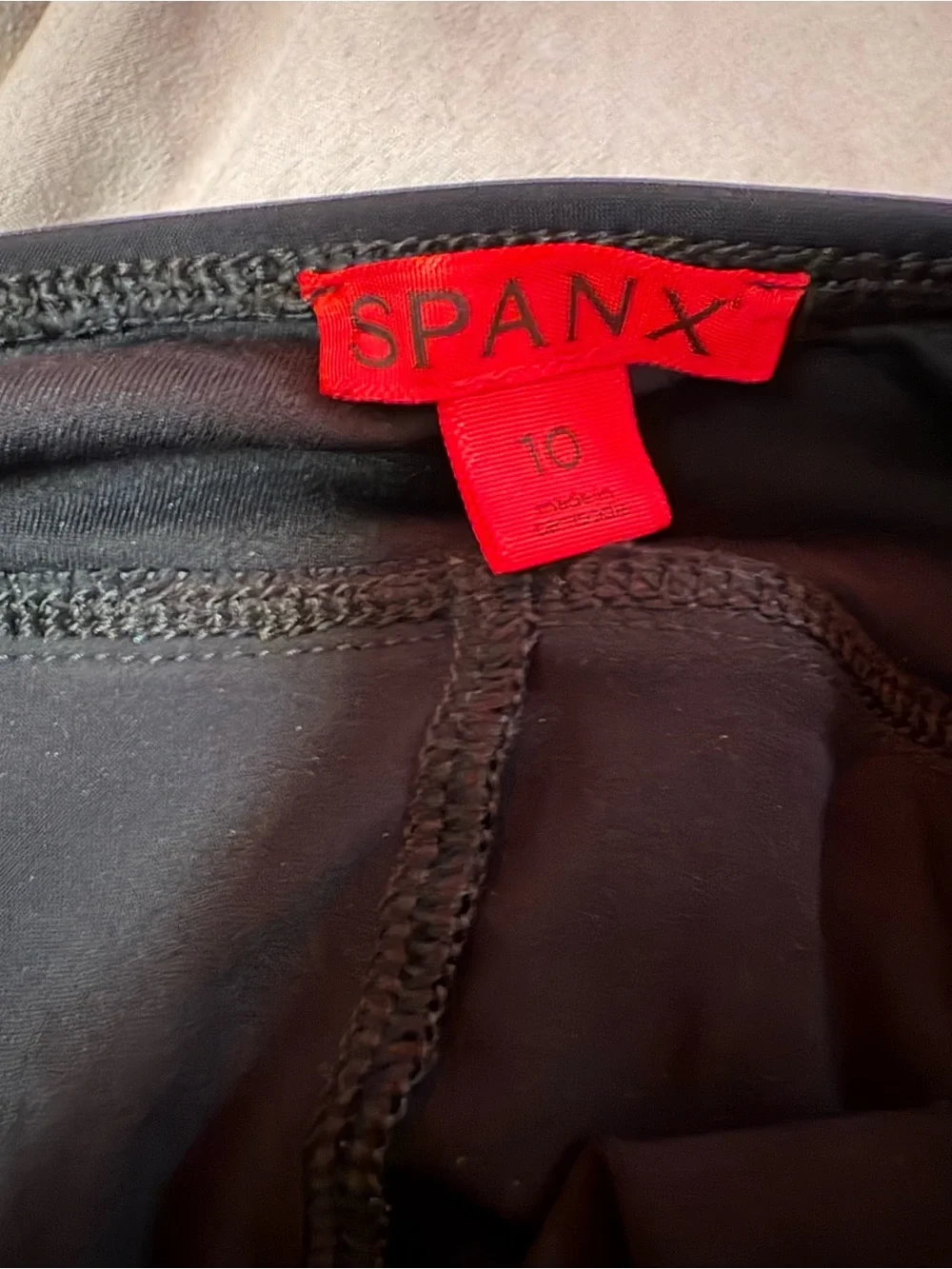 SPANX Black Lace-Detail Tube Top — Size 10- excellent condition